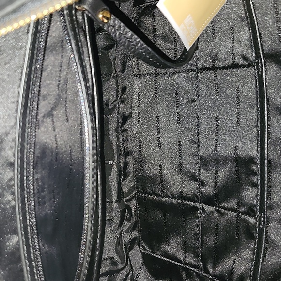 NWT MICHAEL KORS Classic Lydia Large Pebbled Leather Black Hobo Shoulder Bag - Picture 12 of 13